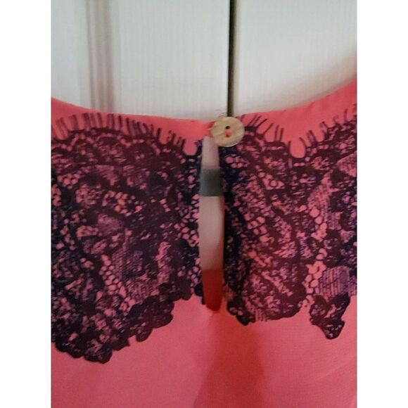 Enfocus Studio 8 Women's Dress Fit Flare Peach Lace Design Scoop Neck Size 8 - Picture 6 of 6